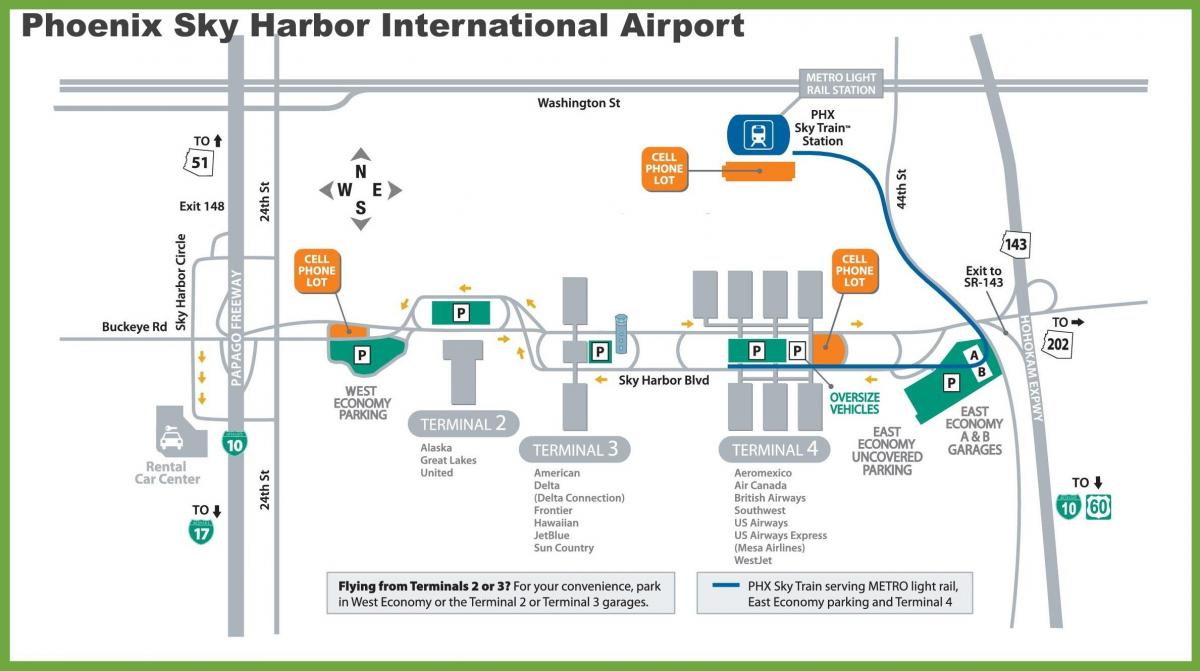 کا نقشہ < ؛ ؛ > فینکس ہوائی اڈے