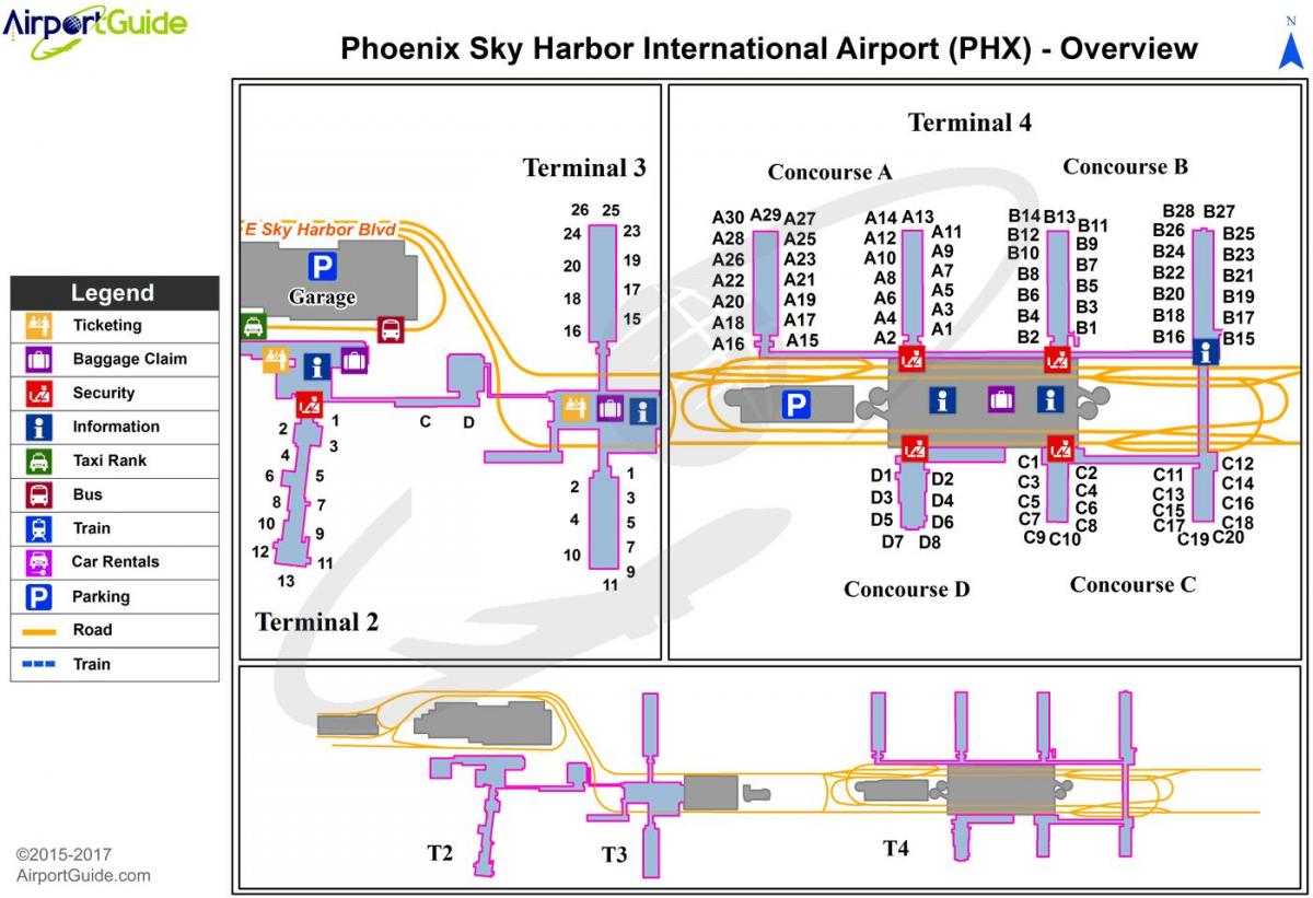 آسمان ہاربر ہوائی اڈے کے ٹرمینل کا نقشہ