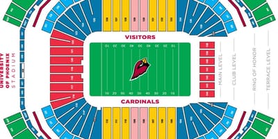 Az Cardinals اسٹیڈیم کا نقشہ